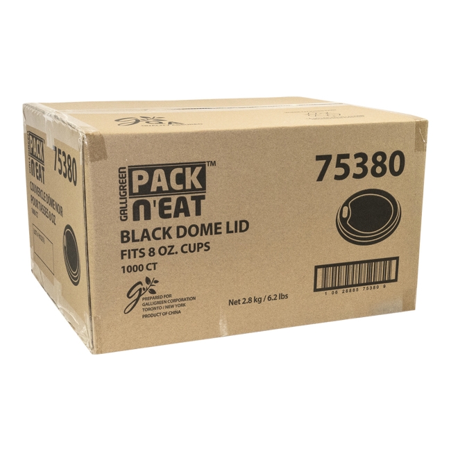 PS Black Dome Lid for 8 oz Hot Paper Cup