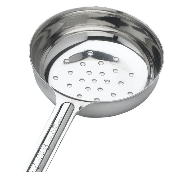 Stainless Steel One-Piece Perforated Portioner with Black Handle