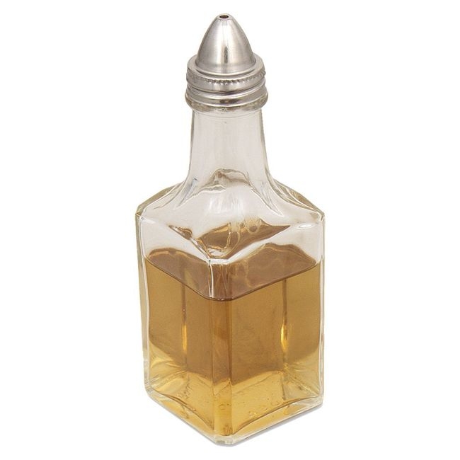 Glass Oil and Vinegar Dispenser with Stainless Steel Pouring Top