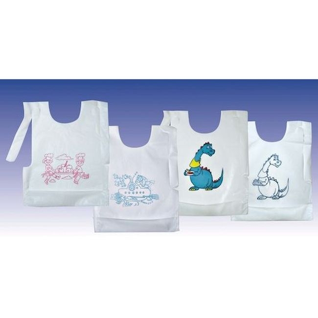 White Childrens Bib with 2 in Pocket