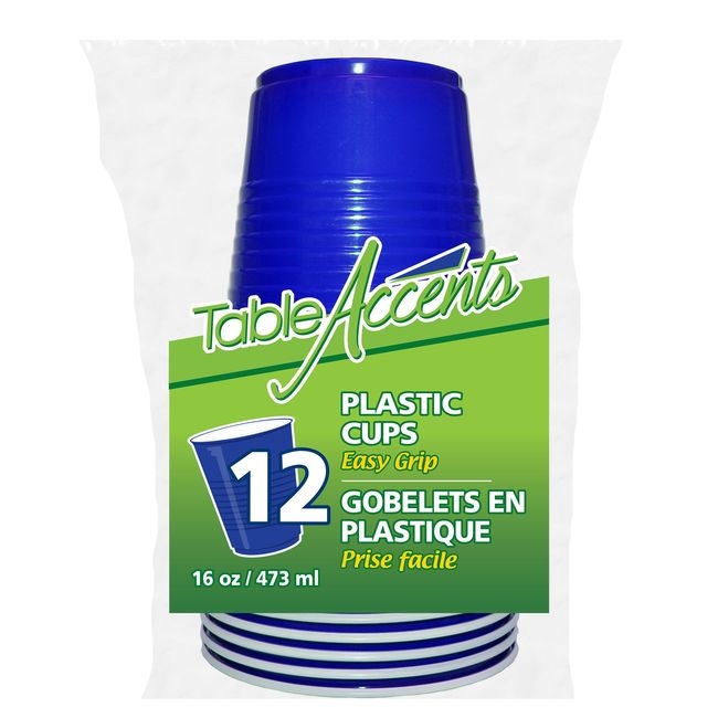 Easy Grip 16 oz Blue with White Interior Plastic Cup