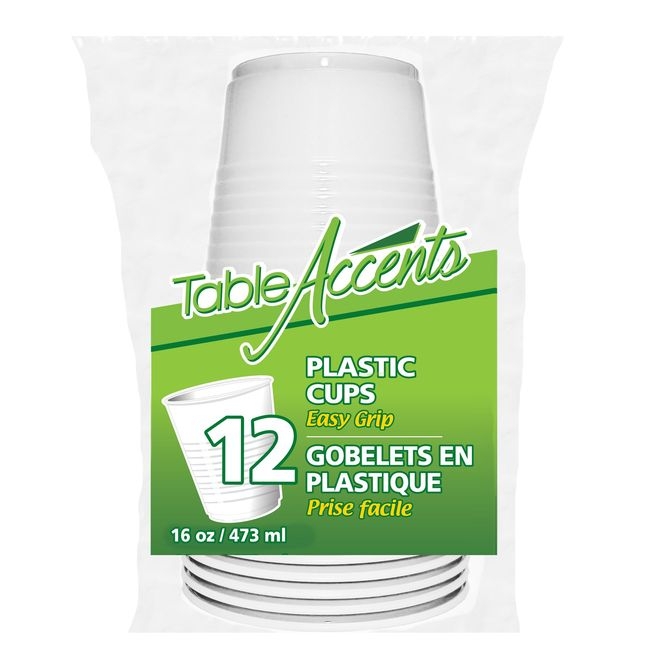 Easy Grip 16 oz White Plastic Cup