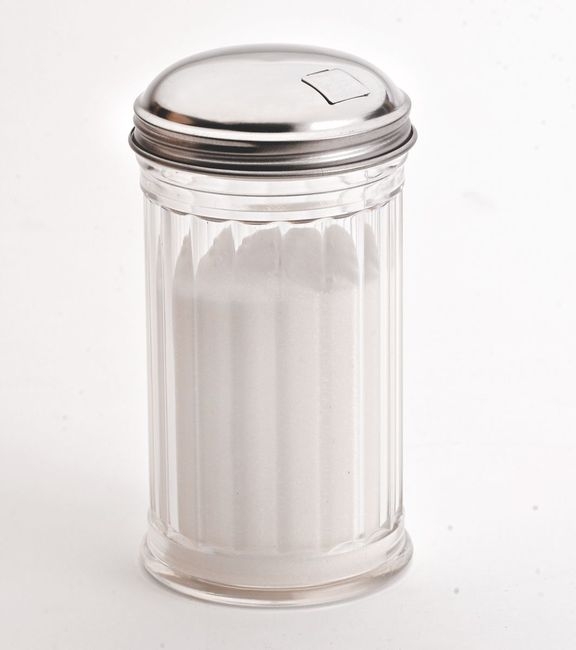 Glass Sugar Pourer with Stainless Steel Top