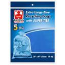 Extra Large Blue Recycling Bag with Super Ties