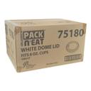 White PS Dome Lid for 8 oz Hot Paper Cup