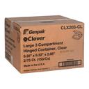 8 x 8 in Clear Polypropylene Three-Compartment Hinged Square Container