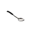Conventional Stainless Steel Perforated Serving Spoon with Black Plastic Handle