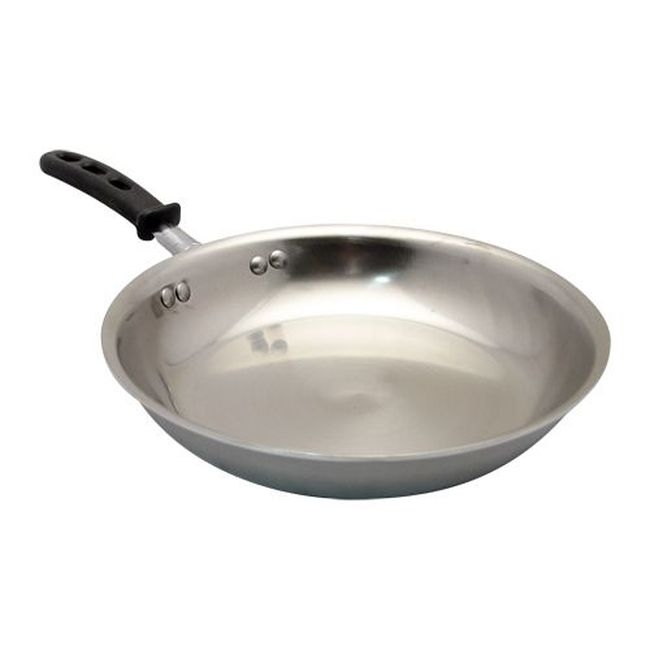 692110 Tribute 18-8 Stainless Steel Natural Finish 3-ply Fry Pan with Silicone Handle, 10 in
