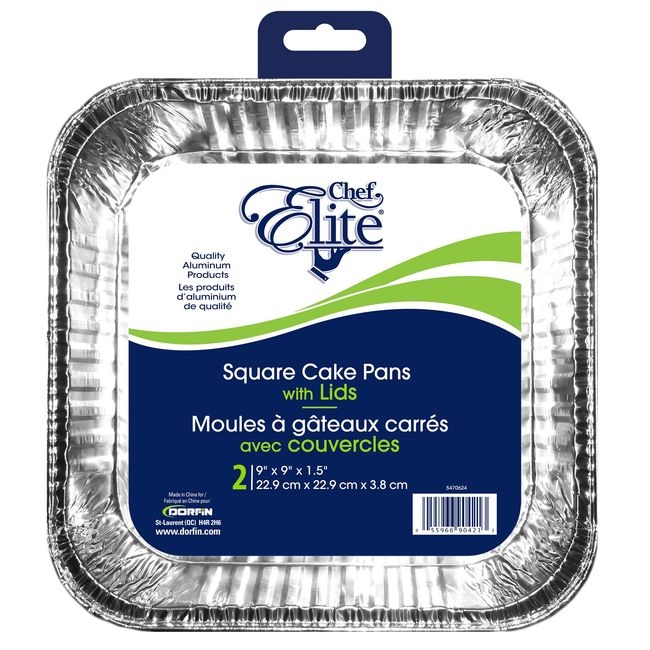 Square Cake Pan with Plastic Lid