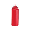 Polyethylene Red 24 oz Wide Mouth Squeeze Bottle