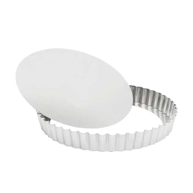 Tinned Fluted Round Loose Bottom Quiche Mold