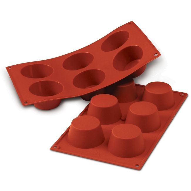 Siliconflex Alimentary Silicone 6 Cavities Muffin Mold 2.7 x 1.38 in Height Cavity