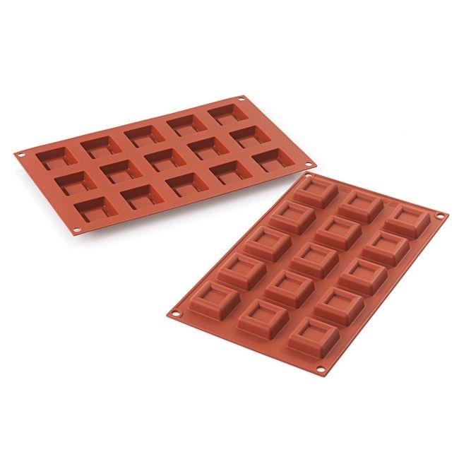 Siliconflex Alimentary Silicone 15 Cavities Mini Square Dessert Mold