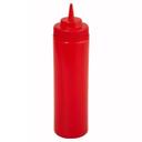 PSW-12R Plastic Red Wide-Mouth Squeeze Bottle