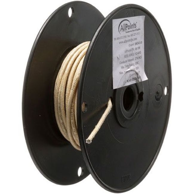 ALL381296 12 Gauge Tan High Temperature Wire, 50 ft Roll